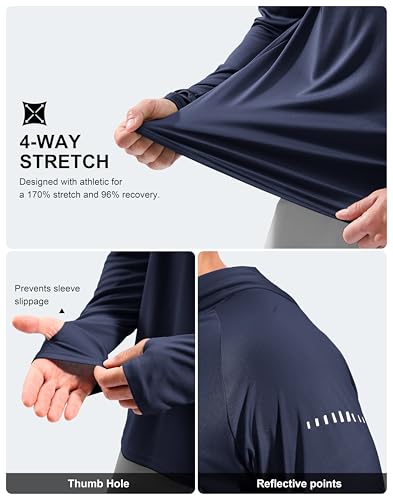 Image of Men's Sun Protection Hoodie Shirts Long Sleeve UPF 50+ Swim Shirts for Men Rash Guard Fishing Shirt Quick Dry