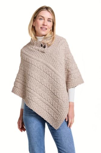 Image of Irish 100% Merino Wool Poncho for Women Made in Ireland