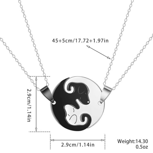 Collares para parejas de gatos en acero inoxidable y amazonita 6