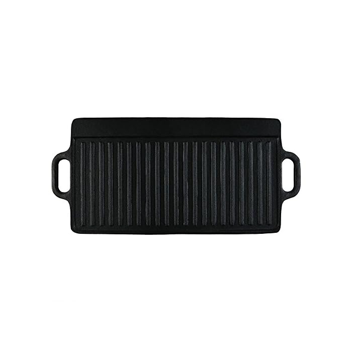 Buy Sunnydaze PreSeasoned Black Cast Iron Reversible Grill/Griddle Pan