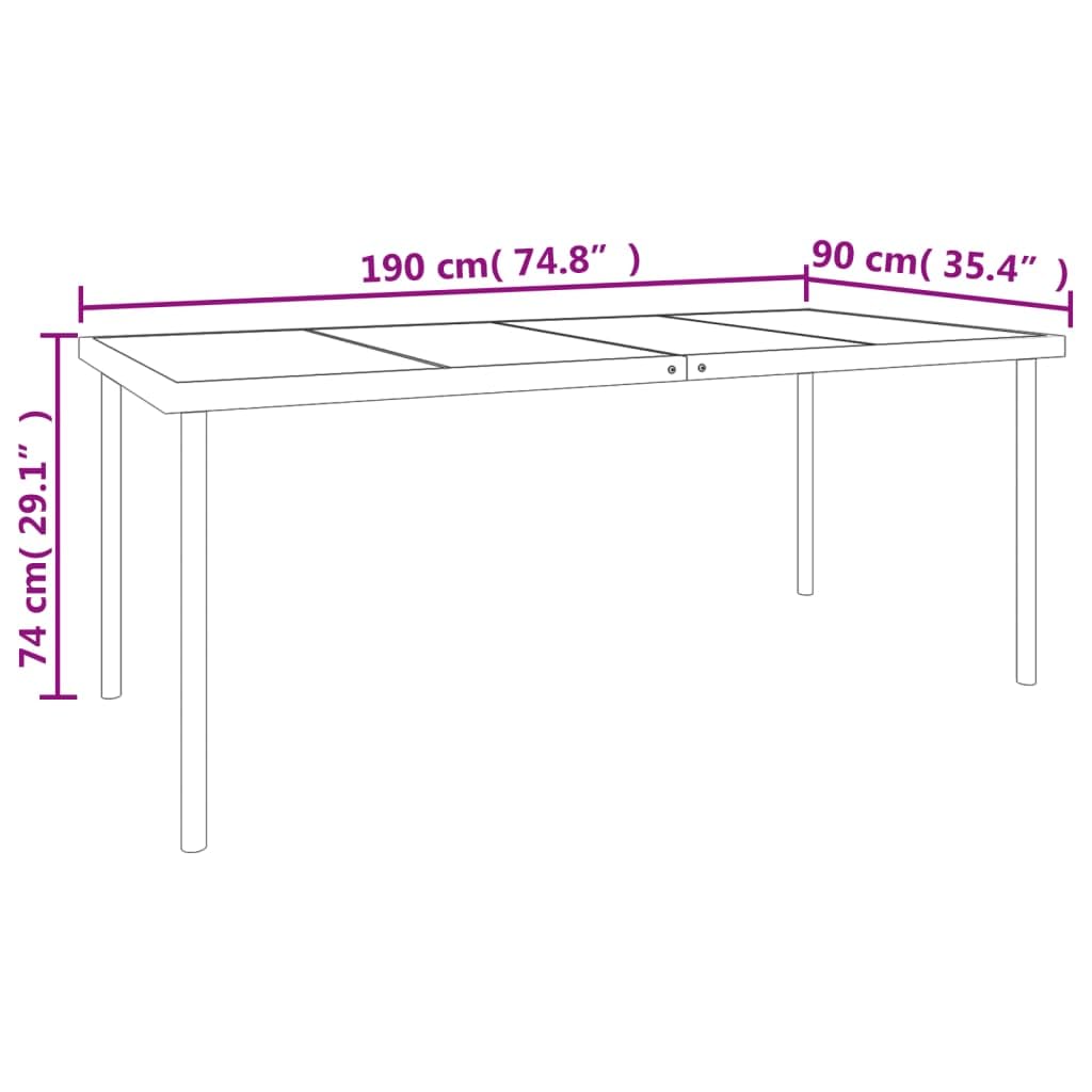 vidaXL Garten Essgruppe 7-TLG., Gartenmöbel Set Tisch 6 Stühle, Sitzgruppe für Garten Terrasse, Gartengarnitur Gartenset, Schwarz Stahl Textilene