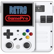 RG353V Handheld Game Console 3.5-Inches Display Dual OS Android 11, Linux System, RK3566 Chip Built-in 16G + 64G TF Card White
