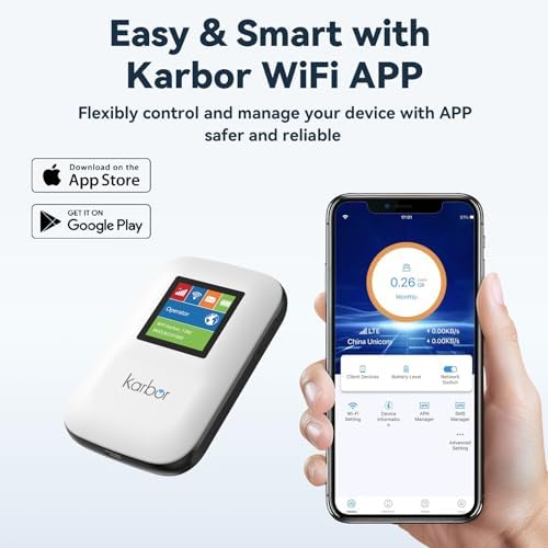 Karbor 4G LTE Hotspot Device, Includes 1GB Global Data, Access Multiple Carriers, No SIM Required, No Contract, 10 Connected Devices, Portable Mobile WiFi for Travel, Pocket WiFi for 80+ Countries — view 7