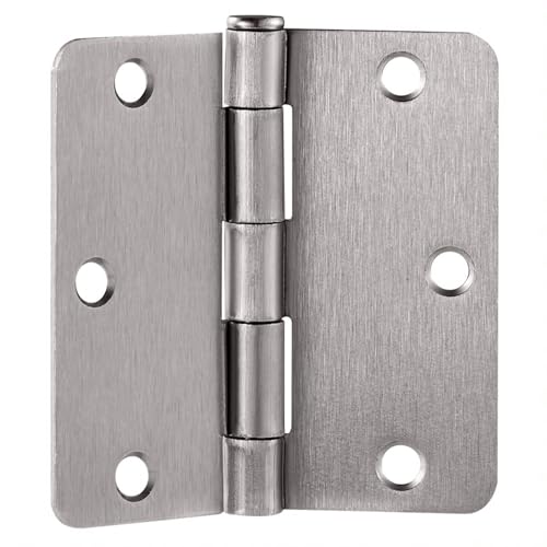Design House 181354 3.5 x 3.5 1/4 Inch Radius Hinge 2, Satin Nickel, Pack of 3 - Image 3