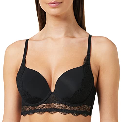 Wonderbra Triangle Lace Push Up Sujetador, Negro, 90B para Mujer Cover
