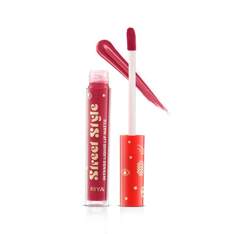 Street Style Creamy Finish Matte Lipstick with Vitamin E for 16-Hour Long Stay| Intense Color | Dermatologically Tested | Transfer-Proof | Hydrating Smudge-Proof Lipstick| Rebel Queen | 2.9 ml