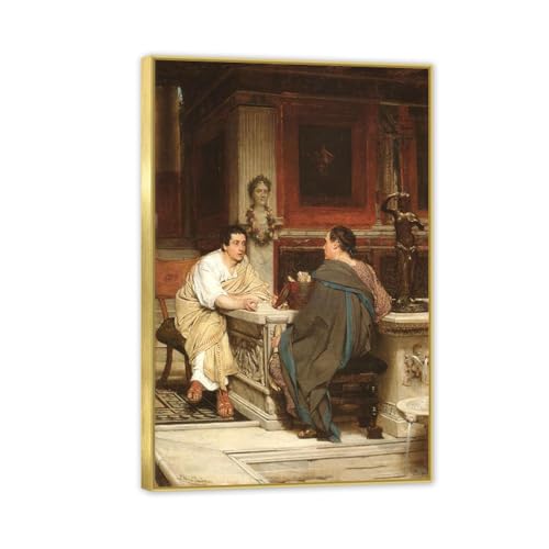 Tableau mural salon Lawrence Alma-Tadema impression toile avec cadre doré 45x30cm