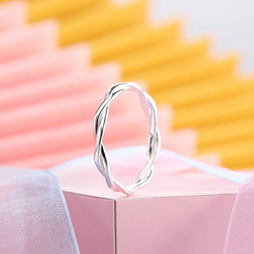 INBLUE 927 Sterling Silver Twist Rings for Women Lover Sisters Engagement Wedding Promise Jewelry for Mothers Day Valentines Day Friendship2