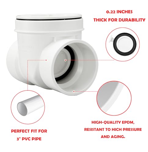 Image of 3 Inch Pvc Backwater Valve,Sewer Check Back Flow Preventer Drain Backflow Preventer Valve,Prevent Sewage And Rainwater From Flowing Backflow