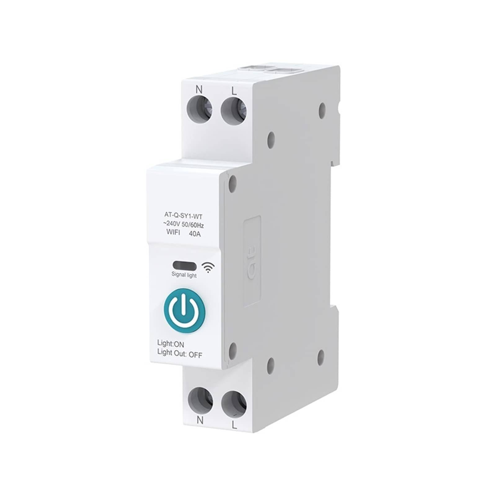 Medidor De Consumo Electrico, Disyuntor inteligente TUYA con medición 1P 63A Rail DIN for Smart Home interruptor de Control remoto inalámbrico for aplicación , Fácil de instalar(White No Metering,16A)
