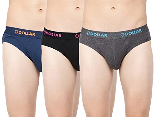 Image of Dollar Bigboss Men's Pack of 3 Solid Cotton Brief (Colour May Vary)
