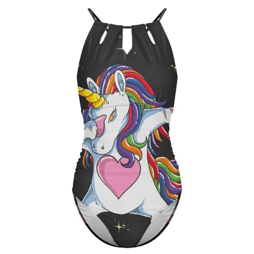 Monokini beachwear licorne imprimé au style unique - 4