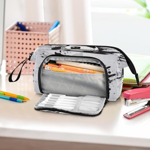 Image of Soccer Pencil Case Pouch Big Capacity Pencil Bag Box Organizer Pen Case with Handle Stationery Organizer for Kids Boys Girls Women College Office