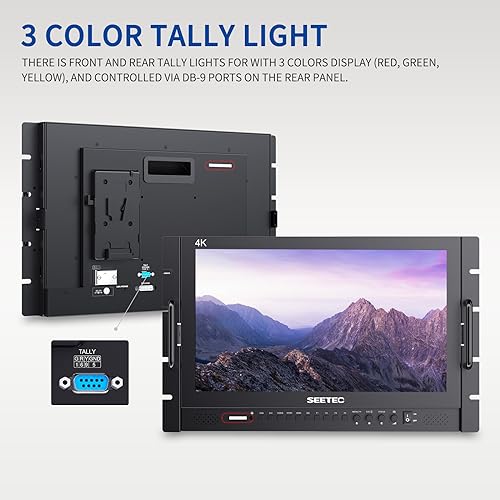 Image of 4K173-9HSD-RM 17.3 inch Rack Mount Broadcast LCD Monitor with 1920x1080 3G-SDI HDMI AV YPbPr