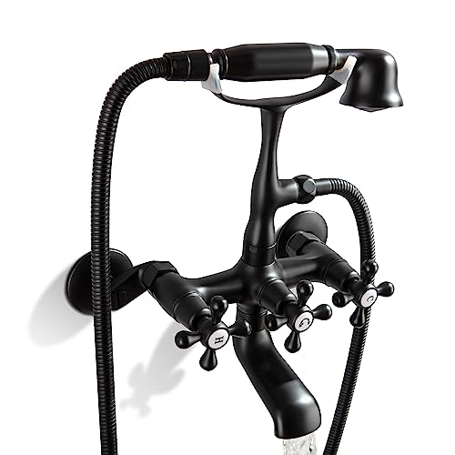 SKOWLL Clawfoot Tub Shower Kit Wall Mount Tub Faucet with ...