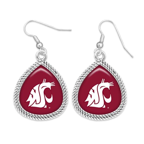 Washington State Cougars Willow Silver Earrings Licensed Gift WSU