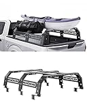 VEVOR Overland Truck Bed Rack, 51.2-65.4 in Width, Adjustable Overland Bed Cargo Rack with Sidebar, 900 lbs Static Capacity, Compatible with Mid-Size Trucks Tacoma/Ranger/Gladiator JT/Colorado/Canyon