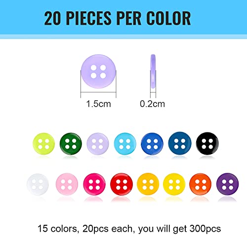 300 pezzi Bottoni Colorati Bottoni Rotondi Colori