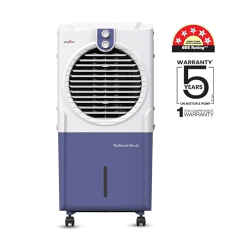 Image of Kenstar TURBOCOOL NEO HC 45 BLUE Air Cooler with Honeycomb Cooling Media | 5-star BEE Rating |100 W|White & Blue