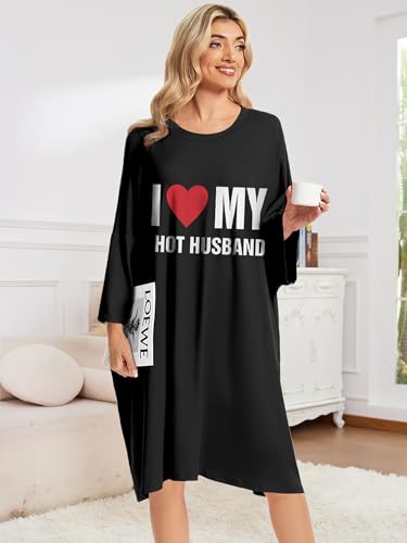 Image of CRIPOM Plus Size Moo Moos for Women Oversized Sleep Shirts for Women Oversized Nightgown with Pocket Fit S-5XL