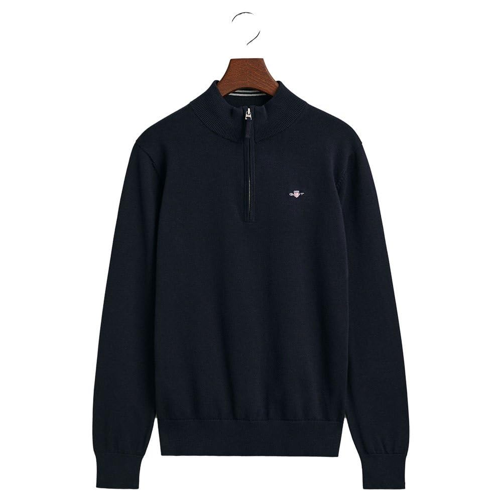 GANT Dziecięcy sweter Shield Cotton Half Zip, niebieski (Evening Blue), 158-164