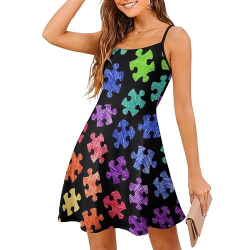 NiYoung Sundresses for Women Casual Summer Beach Sleeveless Spaghetti Strap Dress2