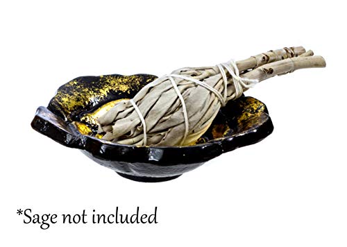 Black And Gold Rose Incense Burner Dish For Meditation, Yoga, Aromatherapy, Home Fragrance #TOP3
