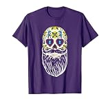 Bearded Sugar Skull Men Apparel Halloween Dia De Los Muertos T-Shirt