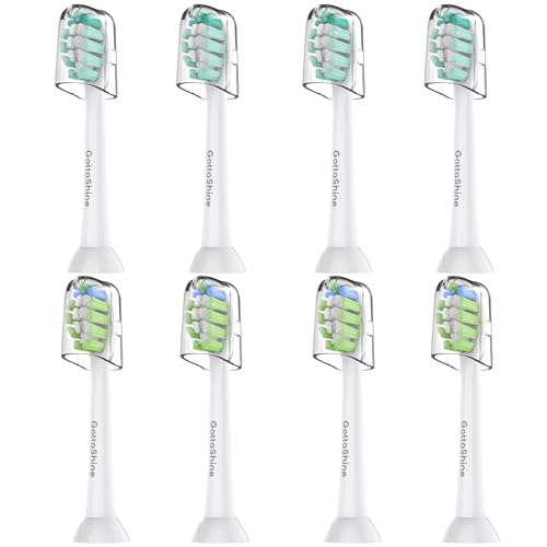 GottaShine Cabezales de repuesto para cepillo de dientes eléctrico Philips Sonicare Click-on blanco, paquete de 8