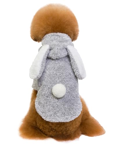 Easter Day Bunny Dog Costume Puppy Hoodies Dog Clothes Pet Suit for Large Dogs (Grey,Large)