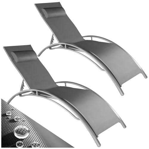 TecTake Set de 2 Tumbonas Reclinables Aluminio