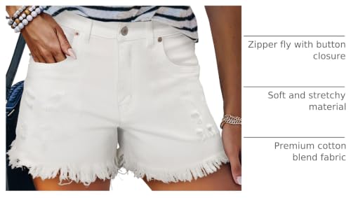 Image of CHICZONE Womens Mid-High Waisted Stretchy Denim Jean Shorts