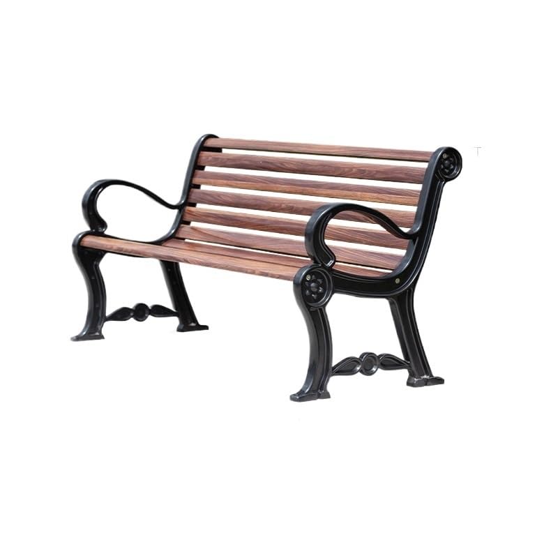 Banc Exterieur Jardin Banc de Parc extérieur, Imitation Grain Bois, siège Loisirs Public, Chaise d'attente, Long Banc, Cour Banc Extérieur(150 x 65 x 83 cm)