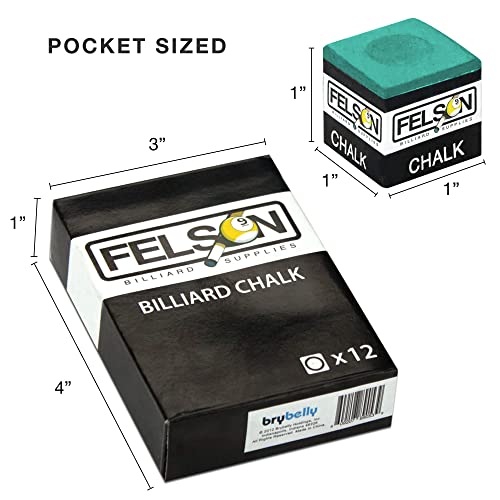 Felson Pool Chalk Cubes | Pool Table Accessories For Table Billiards | Pool Cue Chalk & Storage Box | Green 12 Count (Pack Of 1) #TOP6
