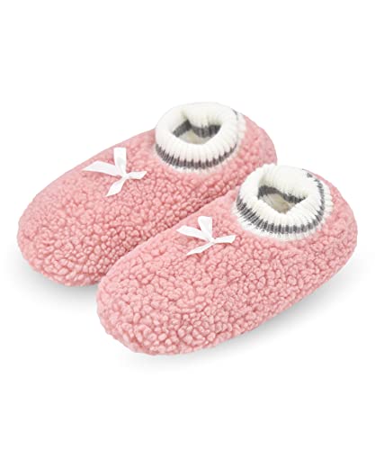 Image of DICUIRD Womens Fleece Slipper Socks Non-Slip Grippers Indoor Slippers
