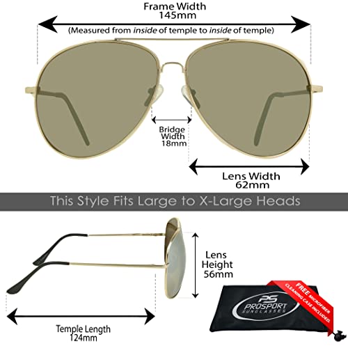 Image of proSPORT Aviator Big & Tall Sunglass Mens Oversize Extra Large & Wide Fit Polarized Available