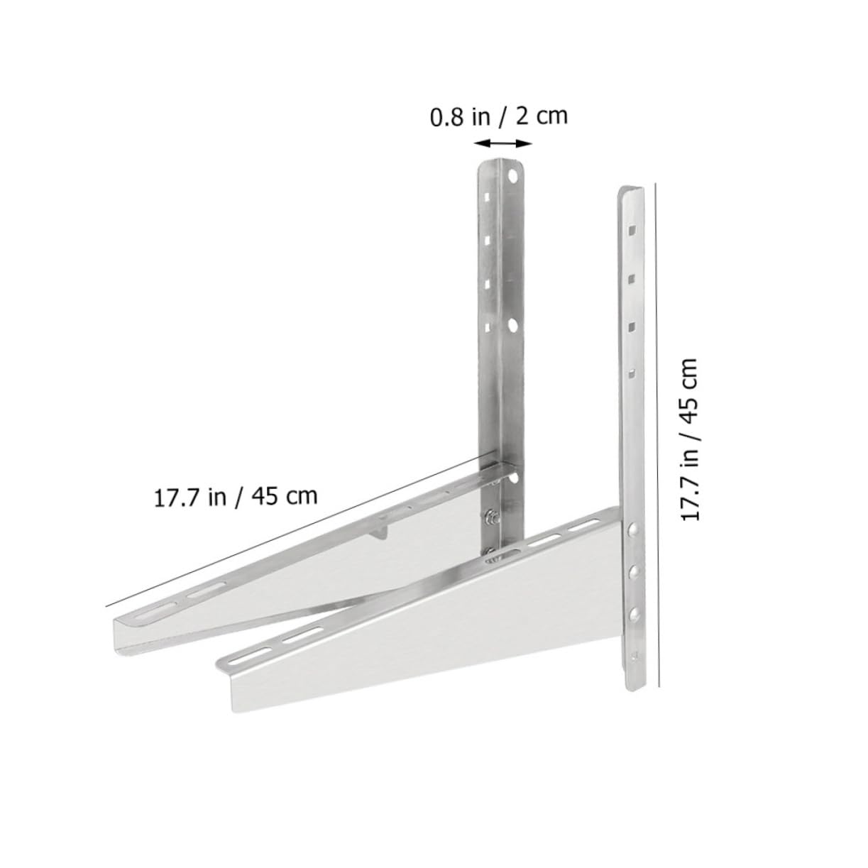 Staffe Climatizzatore Esterno in Acciaio Inox Rinforzato 200kg | Argento, Struttura Robusta per Unità Esterne, Supporto Affidabile e Riduce Vibrazioni e Rumore, Atmosfera Estiva