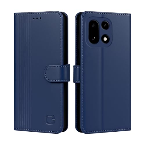 Image of AIBEX Shock Proof Flip Compatible for OnePlus 15 5G Flip Cover Leather Finish | Inside TPU with Card Pockets | Wallet Stand | Complete Protection Flip Case Blue