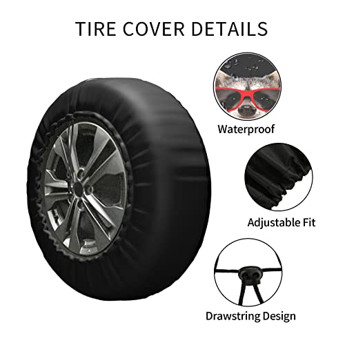 Image of Spare Tire Cover Raccoon Wheel Tire Cover Waterproof Sun Protection Universal Fit for Trailers Rv SUV Truck Camper Travel 14 Inch