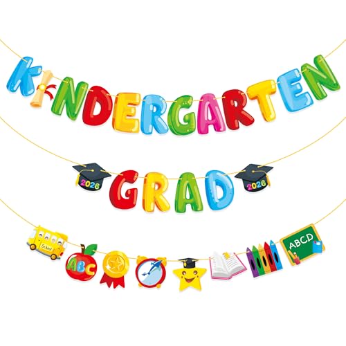 Kindergarten Graduation Banner 2023, Kindergarten Graduation Decorations No DIY Kindergarten Grad Banner for Preschool Kids, Kindergarten Graduation Party Decorations for Classroom with 3*16 Feet