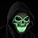 GDOULW Halloween Mask LED Halloween Horror Mask - Halloween Scary Cosplay Light Mask Light Scary Death Skull Mask Cosplay Decoration Clothing mask EL line Lights (led mask Green)