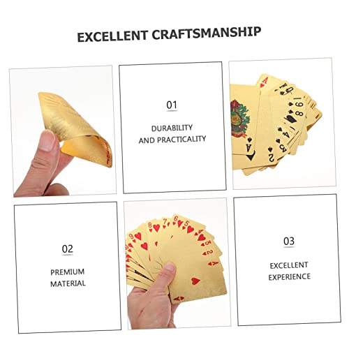 Milisten Pokerkarten Gold PVC Langlebig Kartenspiel Für Party Unterhaltung Reise Tischspiel – Bild 5