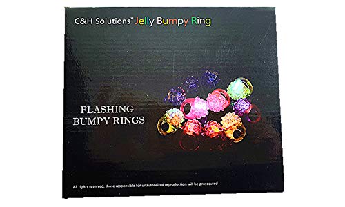 C&H Solutions Novelty 72 Ct Flashing Led Bumpy Rings Blinking Soft Jelly Glow By C&H® #TOP2