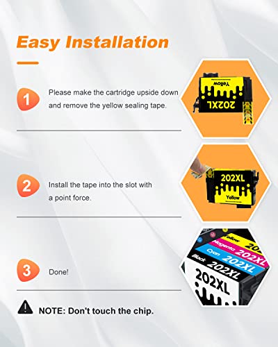 202Xl Ink Cartridges Remanufactured Replacement For Epson 202 Xl 202Xl T202 Xl Ink Cartridges To Use With Epson Workforce Wf-2860 Home Xp-5100 All-In-One Inkjet Printer (4 Pack) #TOP2