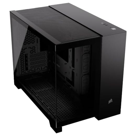 CORSAIR 2500X Tempered Glass mATX PC Case – No Fans Included – Dual-Chamber Design – Wide Cooling Flexibility – Reverse Connection Motherboard Compatible – Black
