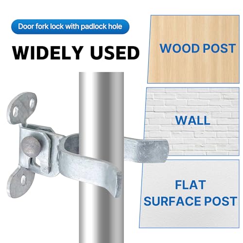 Image of 1-3 /8 inch Flat Back Wall Mount Chain Link Gate Latch, Durable Gate Latch Hardware with Screws or Lag Bolt for Wooden Gate Post or Wall