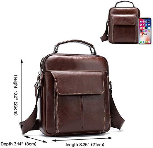 BAIGIO Men's Crossbody Messenger Bag Genuine Leather Handbag Shoulder Satchel Side Bag for Work School Business Travel Commuter