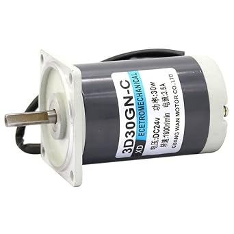 30W Permanent Magnet DC Motor, 12V 24V High Speed Small Motor, CW/CCW Adjustable Speed Motor, 3D30GN-C Small Generator - SpeedRPM 24V 1800RPM