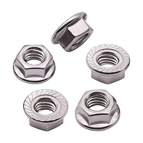 Écrous 3/8-16" à bride dentelée en acier inoxydable 18-8, visserie marine haute performance