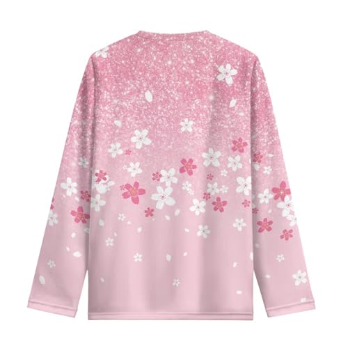 Girls Long Sleeve Shirts Soft Loose Shirts Basic Crewneck T-Shirt Casual Tees3